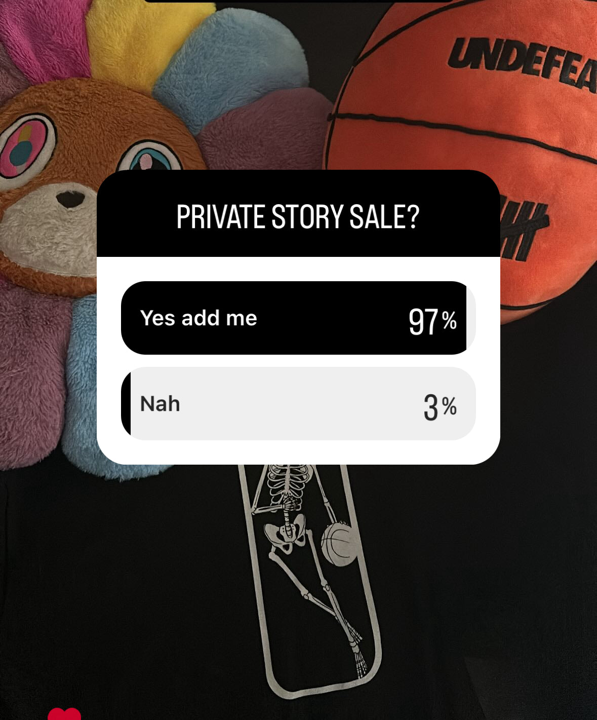 Private story sale purchase