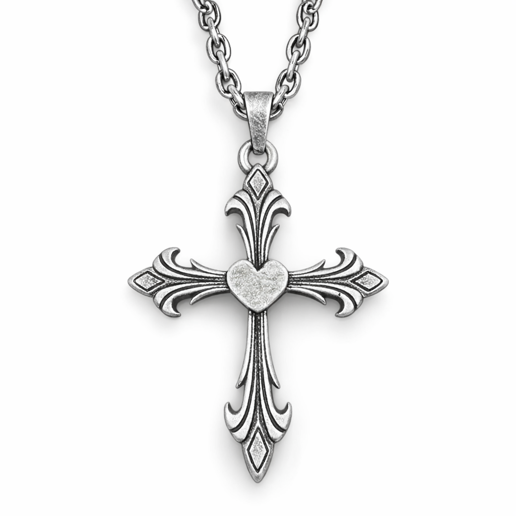 Heartburst Cross Necklace