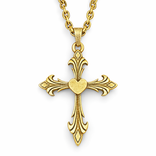 Heartburst Cross Necklace