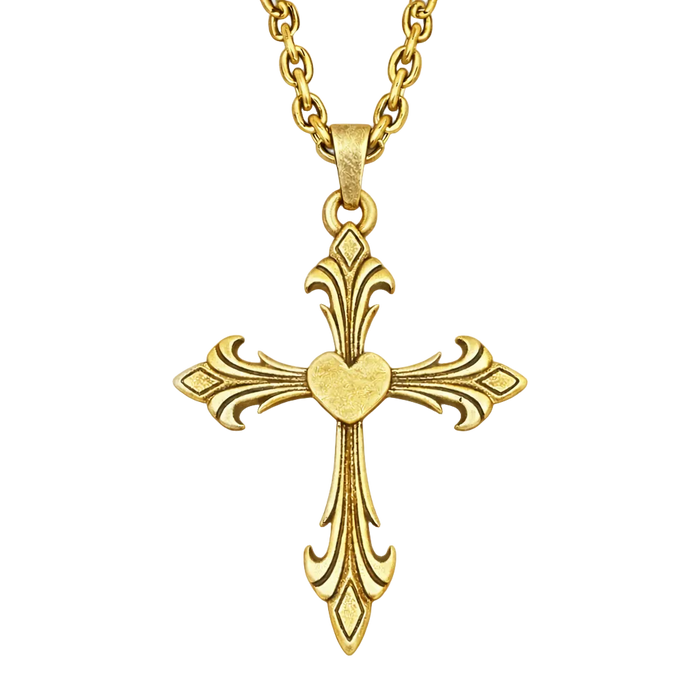 Heartburst Cross Necklace